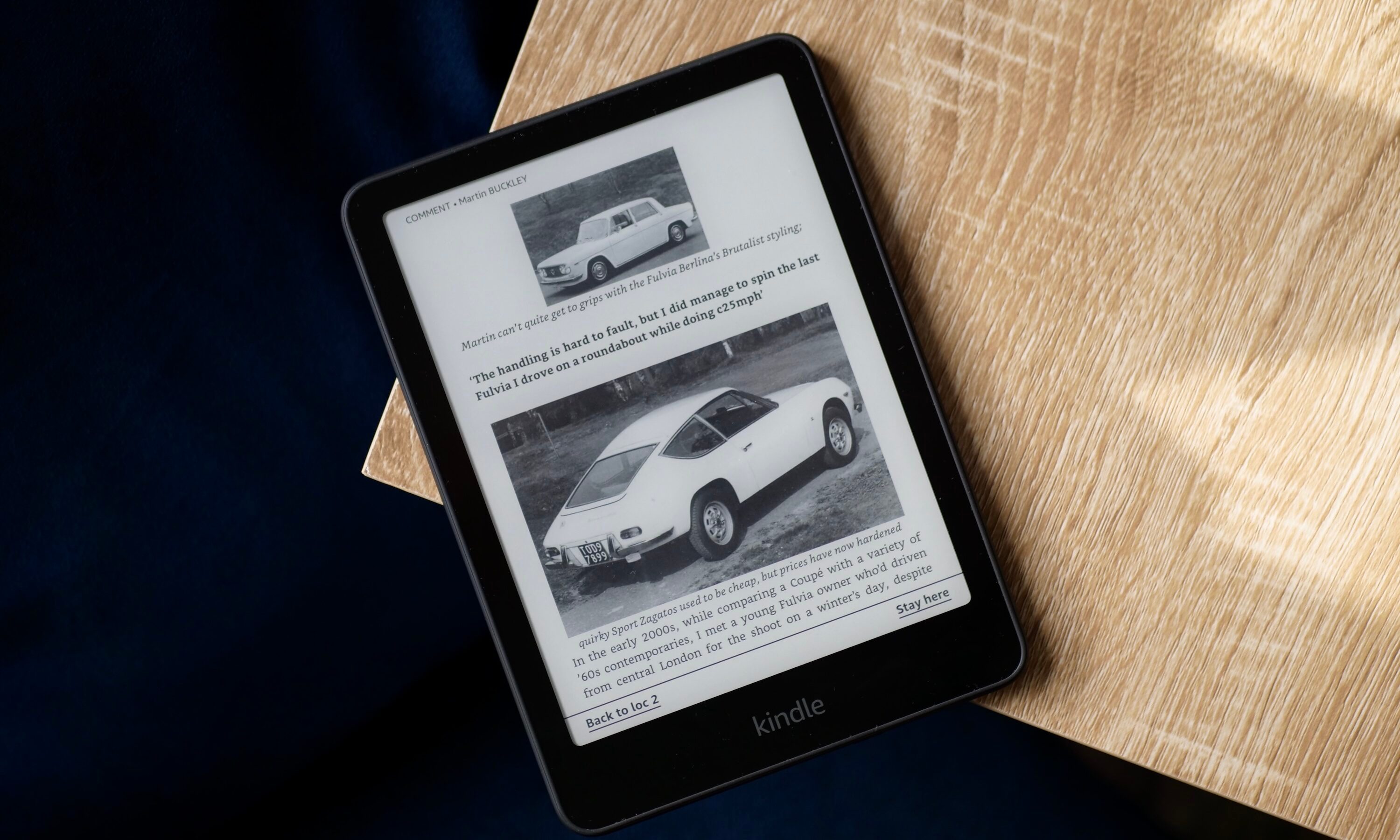 The Amazon Kindle Paperwhite 2024 showing a magazine page.