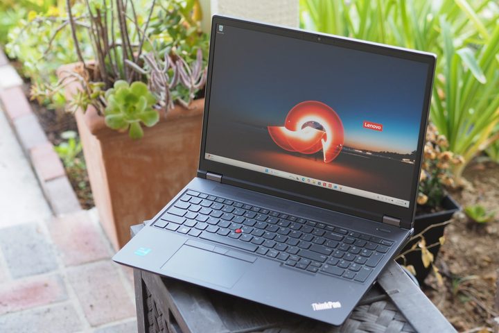 Lenovo ThinkPad P16 Gen 2 front angled view showing display and keyboard.