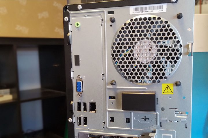 Lenovo Loq Tower 17IRR9 back panel ports.