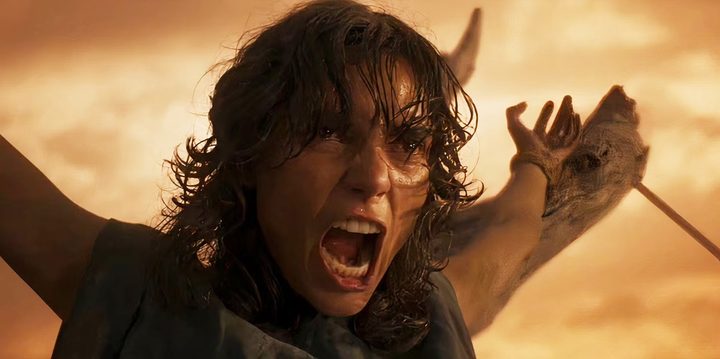 A woman screams in Furiosa.
