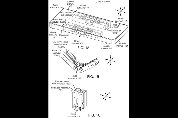A Microsoft patent drawing showing a type of hinge design.