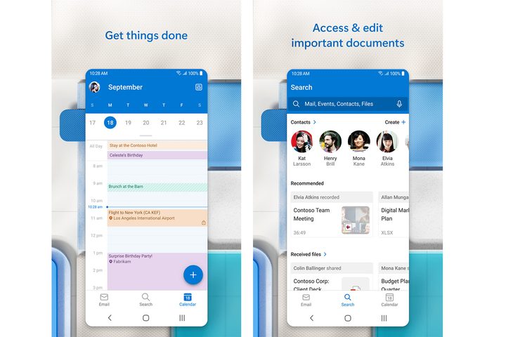 Microsoft Outlook Calendar on mobile.