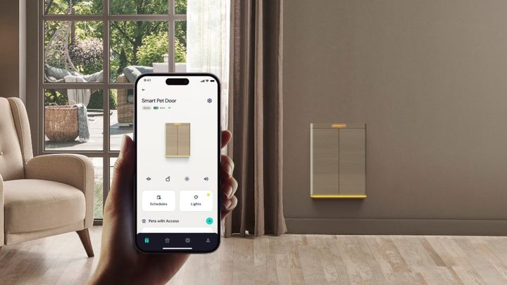 The mobile Pawport app next to the Pawport interior door.