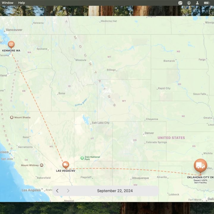 Map View in the Parcel app for Mac