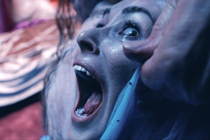 A woman screams in The Substance.