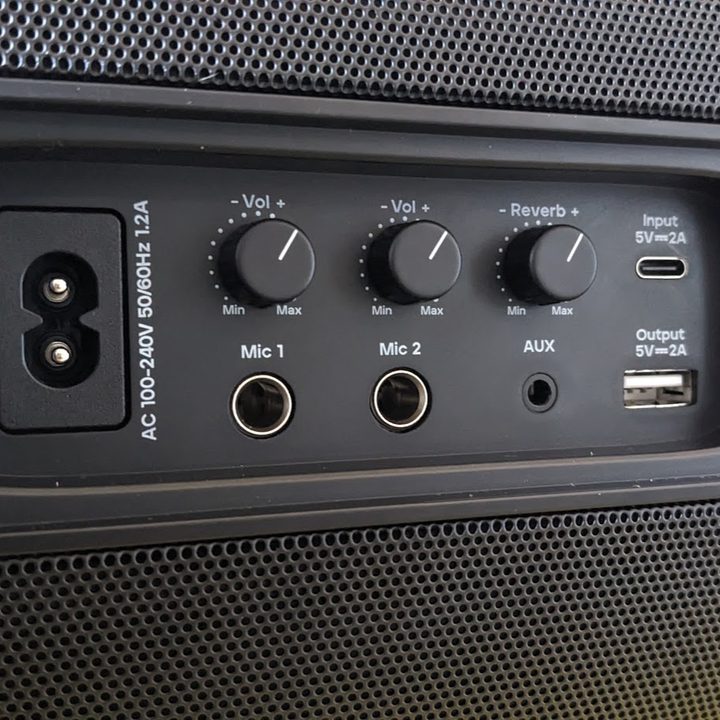 The ports on the Tribit StormBox Blast.