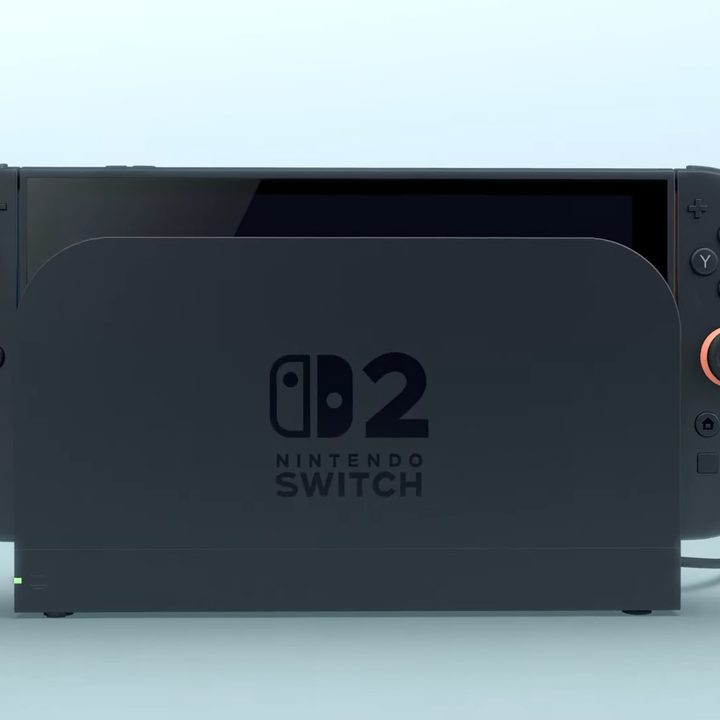 A Switch 2 in its dock.