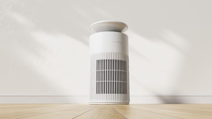 The SwitchBot Air Purifier in a living room