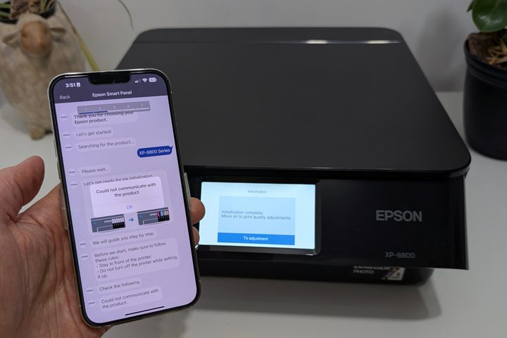 I ran into a minor issue when the Smart Panel app lost connection to the Expression Photo XP-8800.