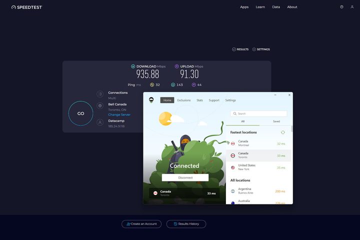 AdGuard VPN was as fast as my native Ethernet connection when I chose a nearby server.