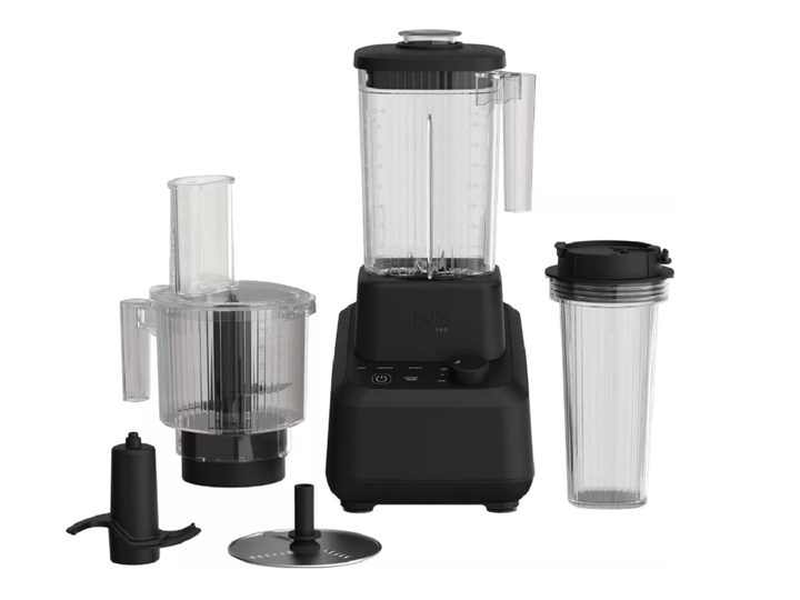 The inclusions of the Bella Pro MasterBlend 3-in-1 Prep System blender.