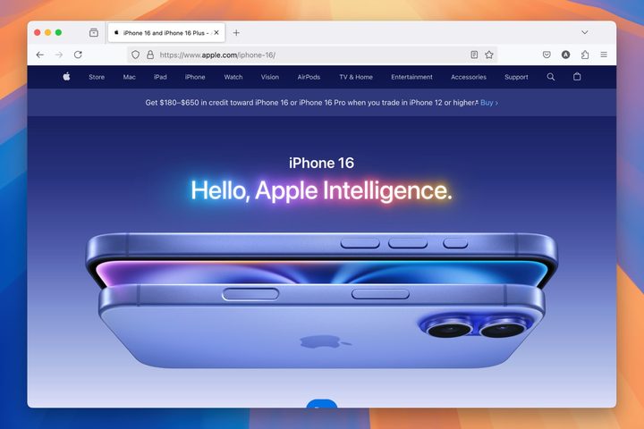 The Firefox web browser running in macOS Sequoia.