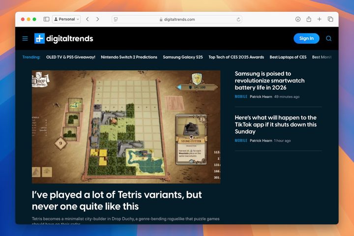 The Safari web browser running in macOS Sequoia.