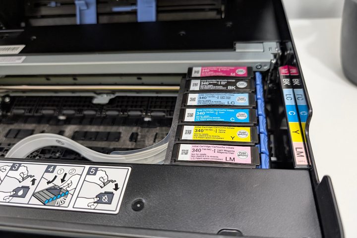 Epson's Expression Photo XP-8800 holds six ink cartridges.