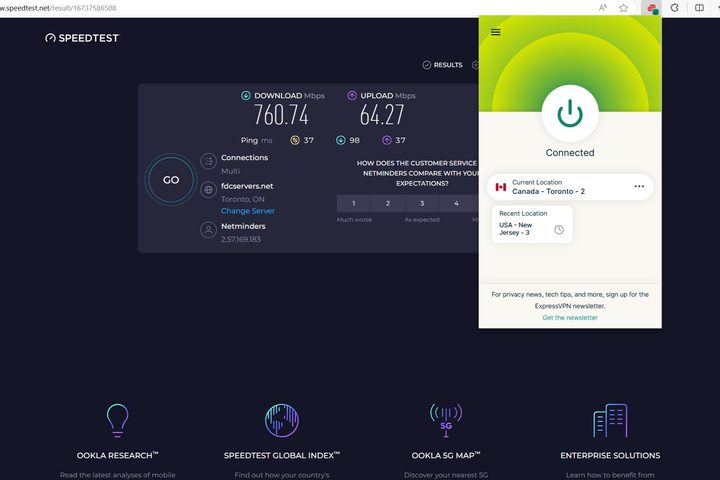 ExpressVPN offered one of the fastest download speeds I've ever seen from a VPN.