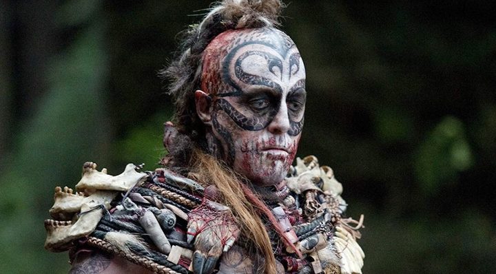 A man in full body makeup looks down in Cloud Atlas.