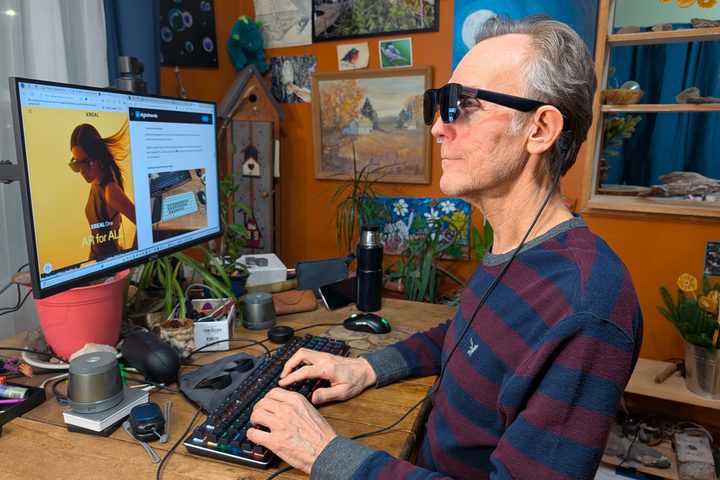 I can pop on the Xreal One any time for more workspace than my desktop monitor provides.