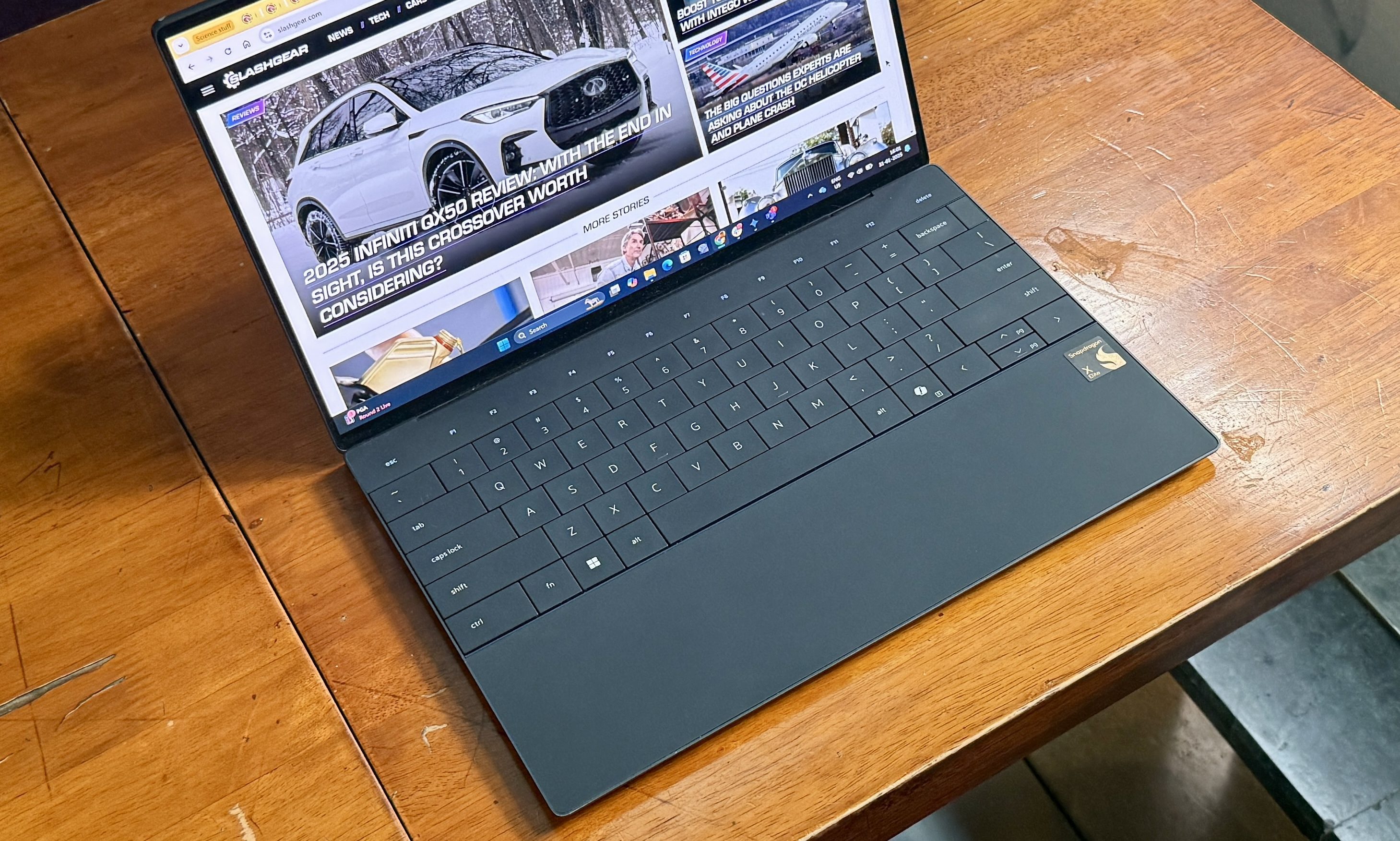 Top view of the Dell XPS 13 with Snapdragon X Elite processor.