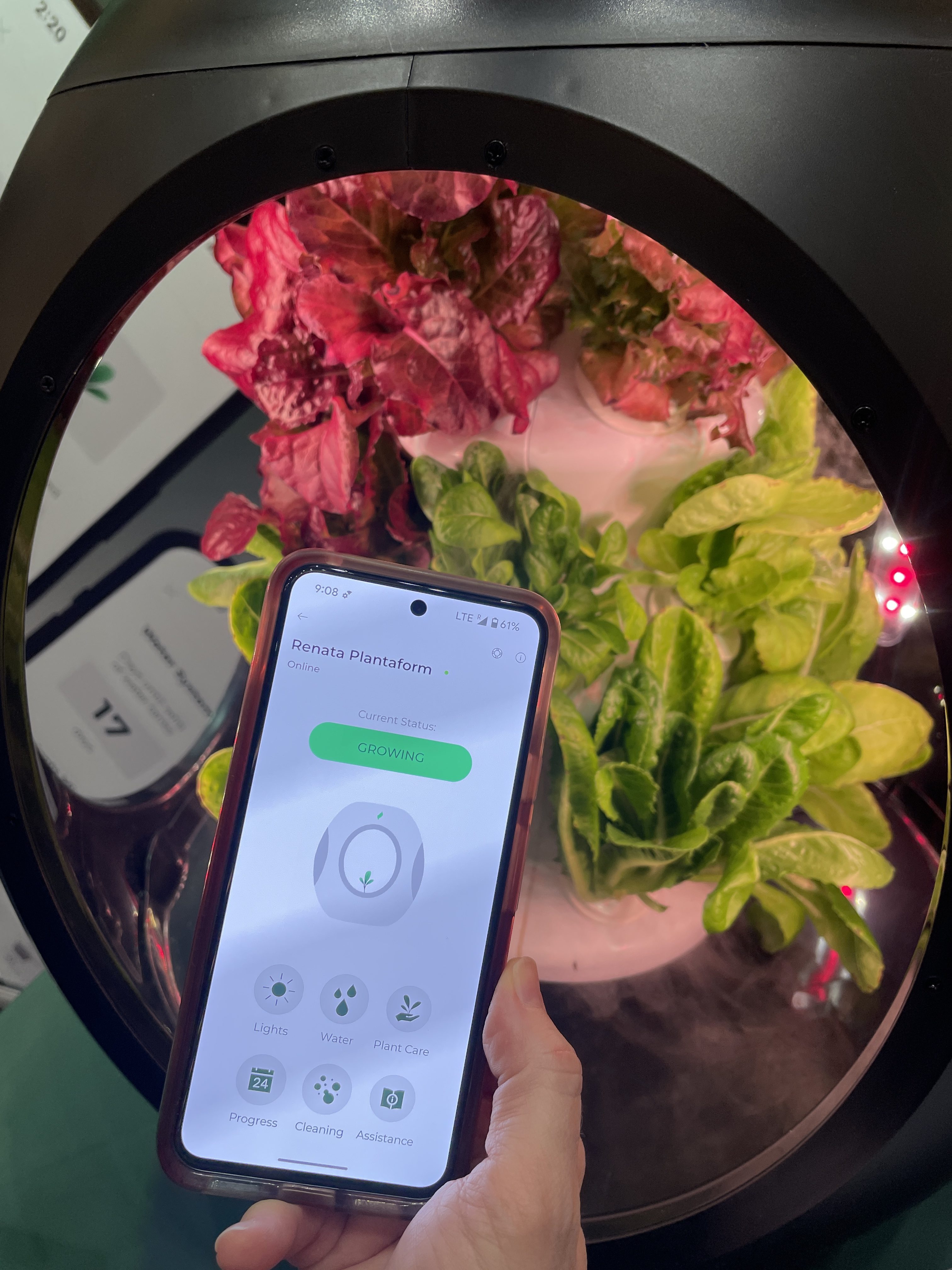 The PlantaForm Smart Garden and its app.