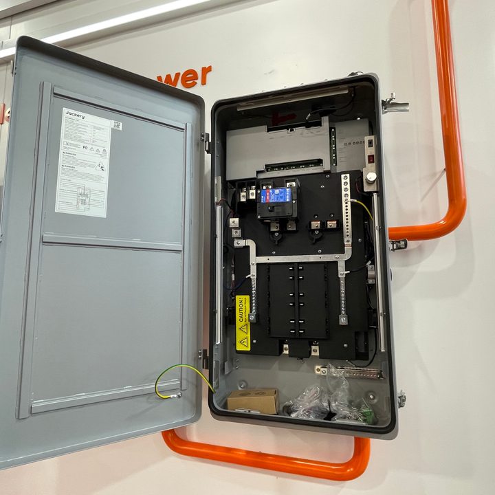 The Jackery Whole Home system ties into a circuit breaker.