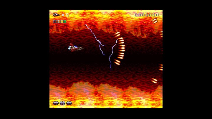 Gradius-like shoot 'em up gameplay from Rendering Ranger: R2.
