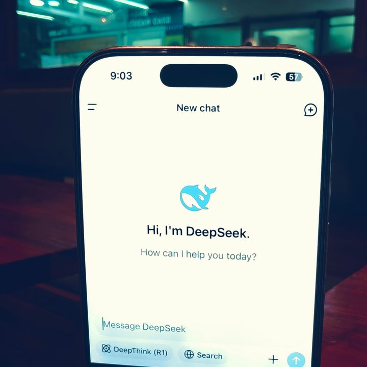 DeepSeek AI running on an iPhone.