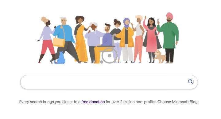 Bing search page that looks like Google.