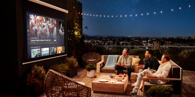 A family watching Sling.