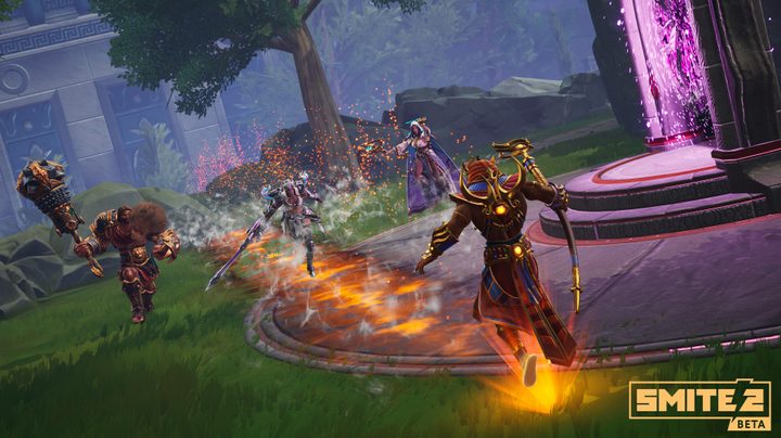 Gods fight each other in Smite 2.