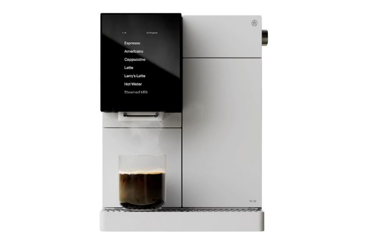 sleek white espresso machine