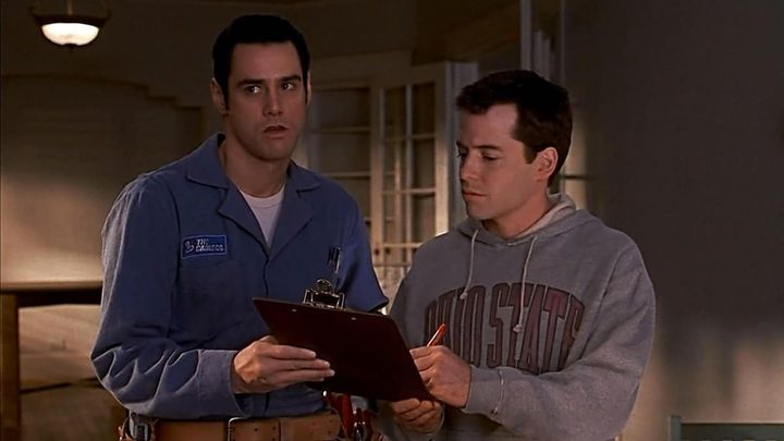 Jim Carrey and Matthew Broderick in The Cable Guy.