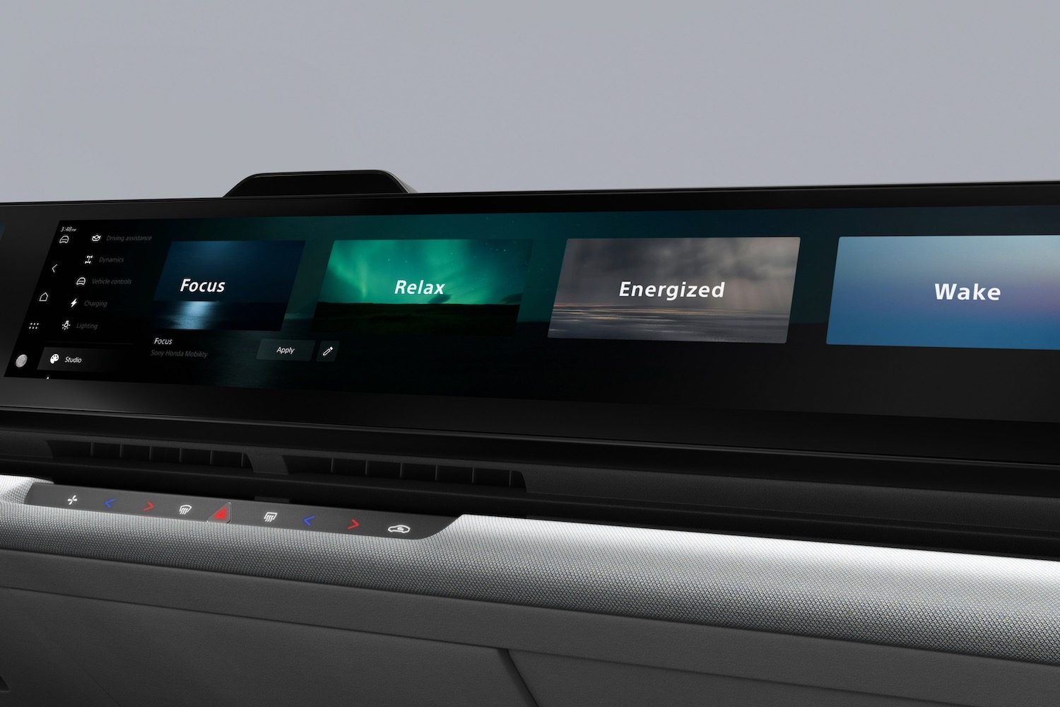 Afeela 1 dashboard.