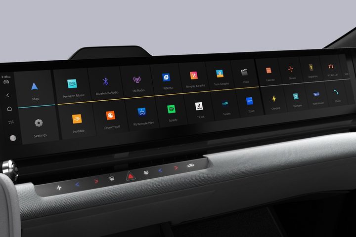 Afeela 1 dashboard.