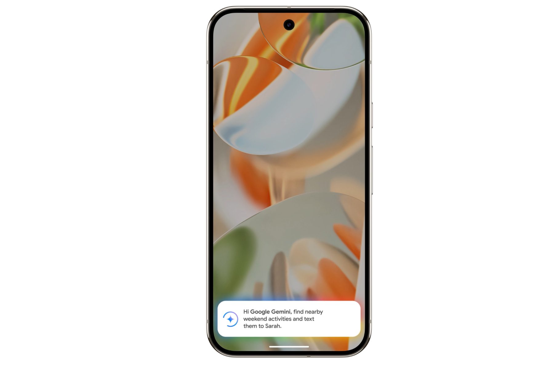 Pushing a two-step query before Gemini on a phone.