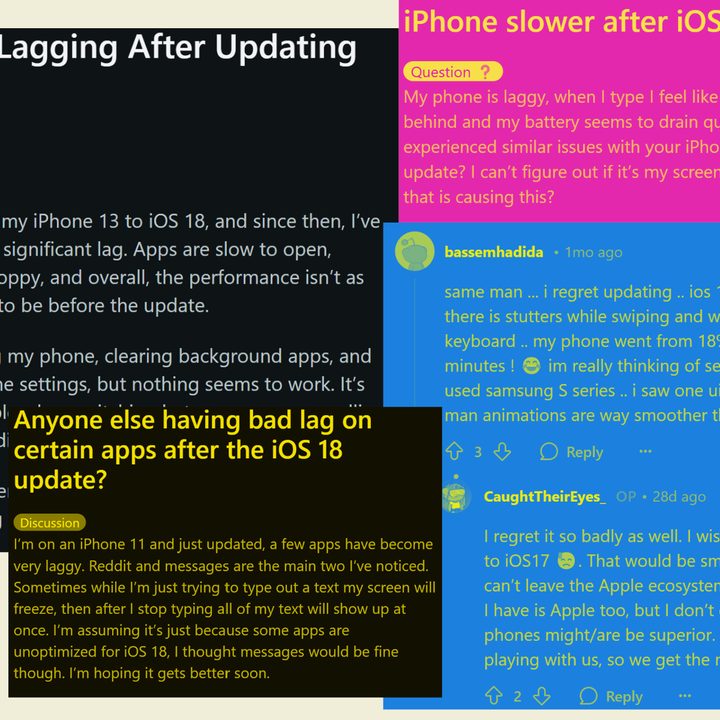 Complaints documenting problems faced by iPhone users after installing iOS 18.