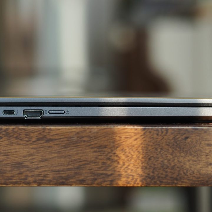 Acer Chromebook Plus Spin 14 left side view showing ports.