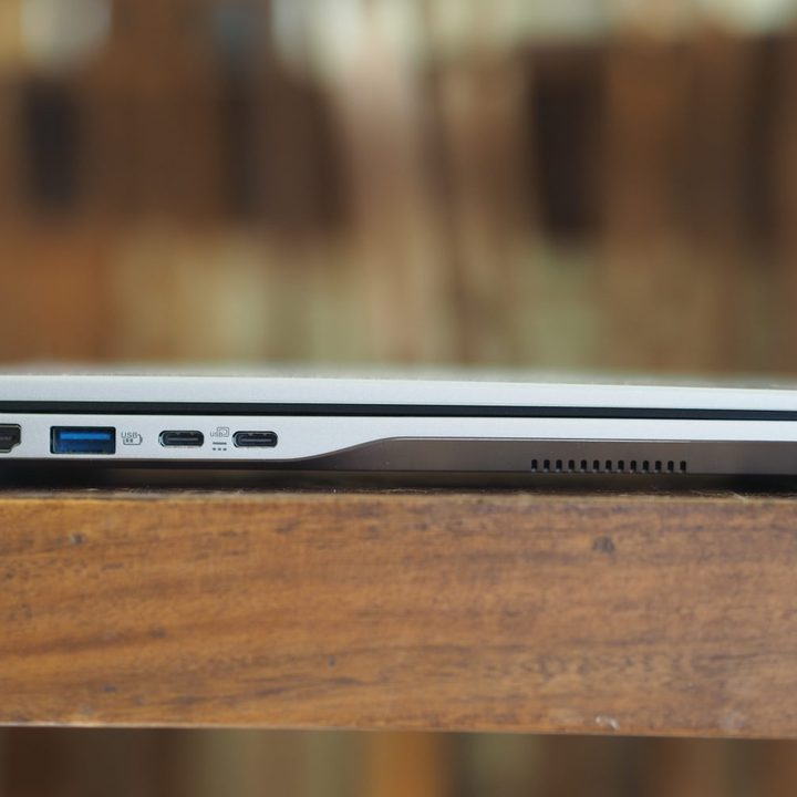 Acer Swift 14 AI AMD left side view showing ports.