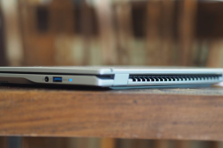 Acer Swift 14 AI AMD rear view showing vents.
