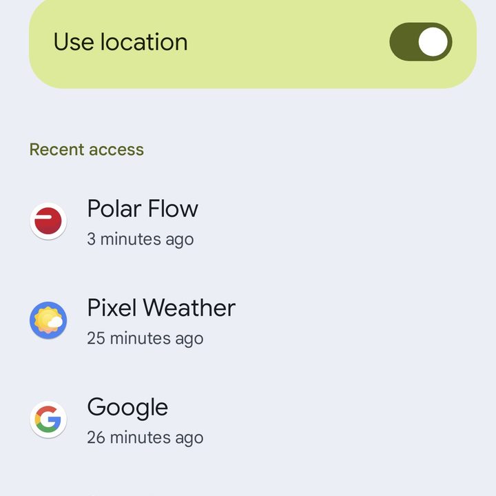 Android location services settings