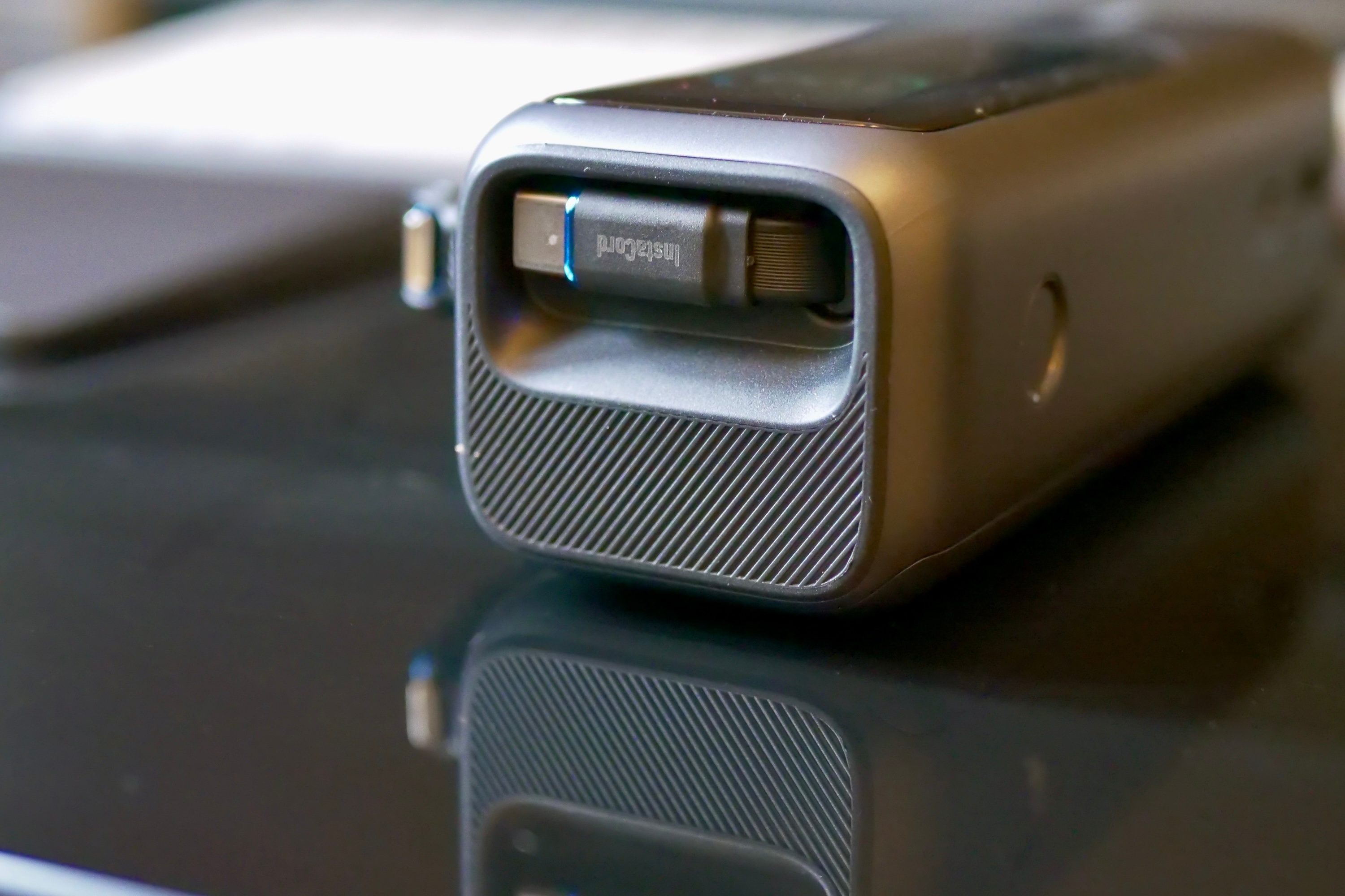 The Anker 165W Power Bank's top cable.