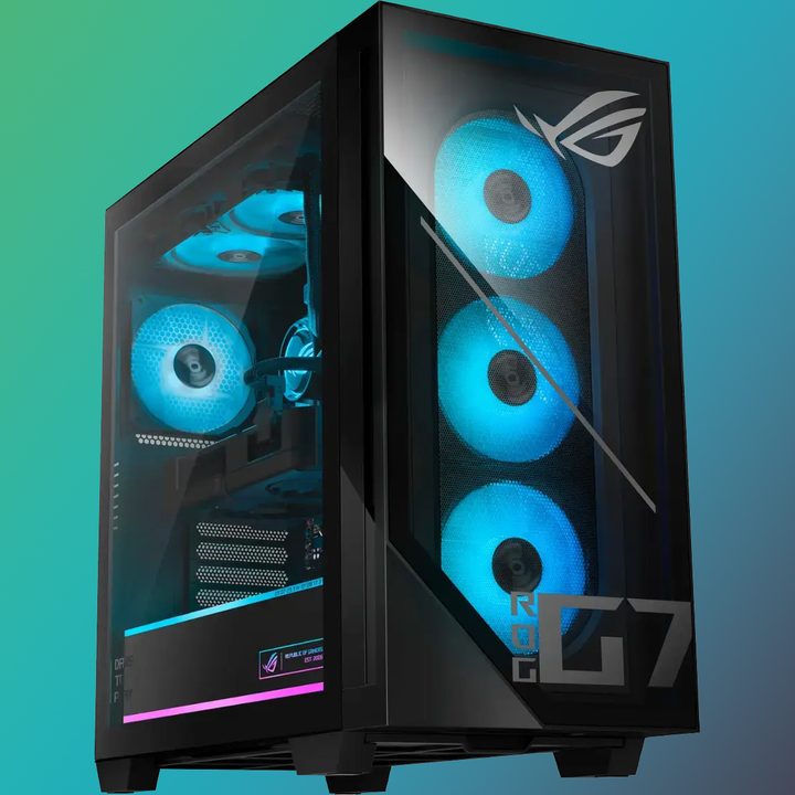 A prebuilt Asus ROG PC with the RTX 5080 inside.
