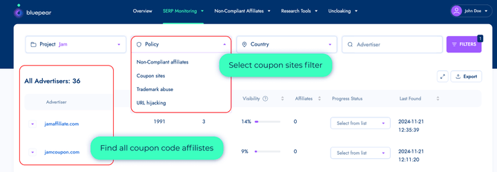 How to use Bluepear to find affiliate coupons.