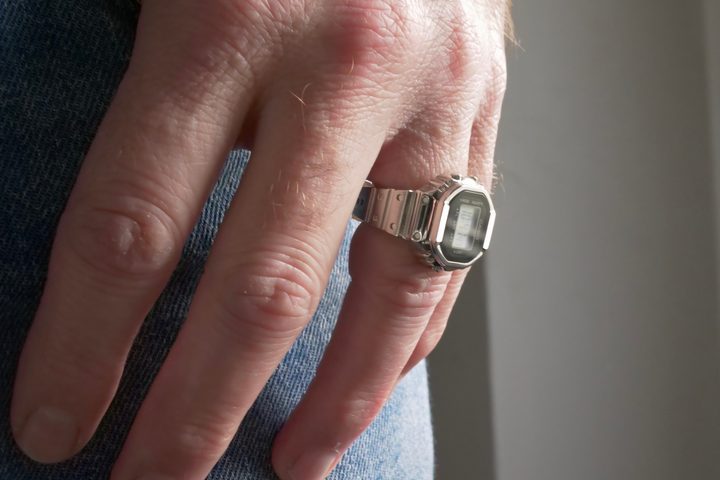 A person wearing the Casio Ring Watch.