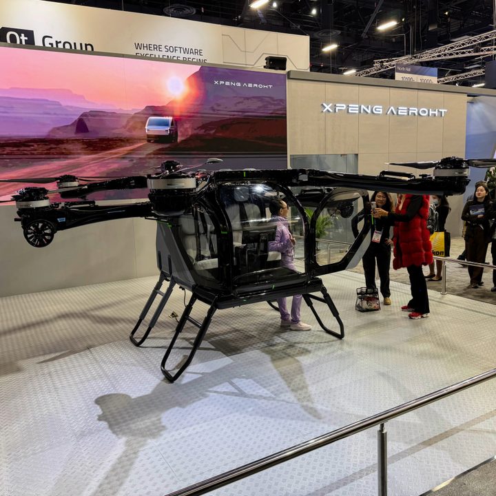 The Xpeng LAC air module is displayed at CES 2025.
