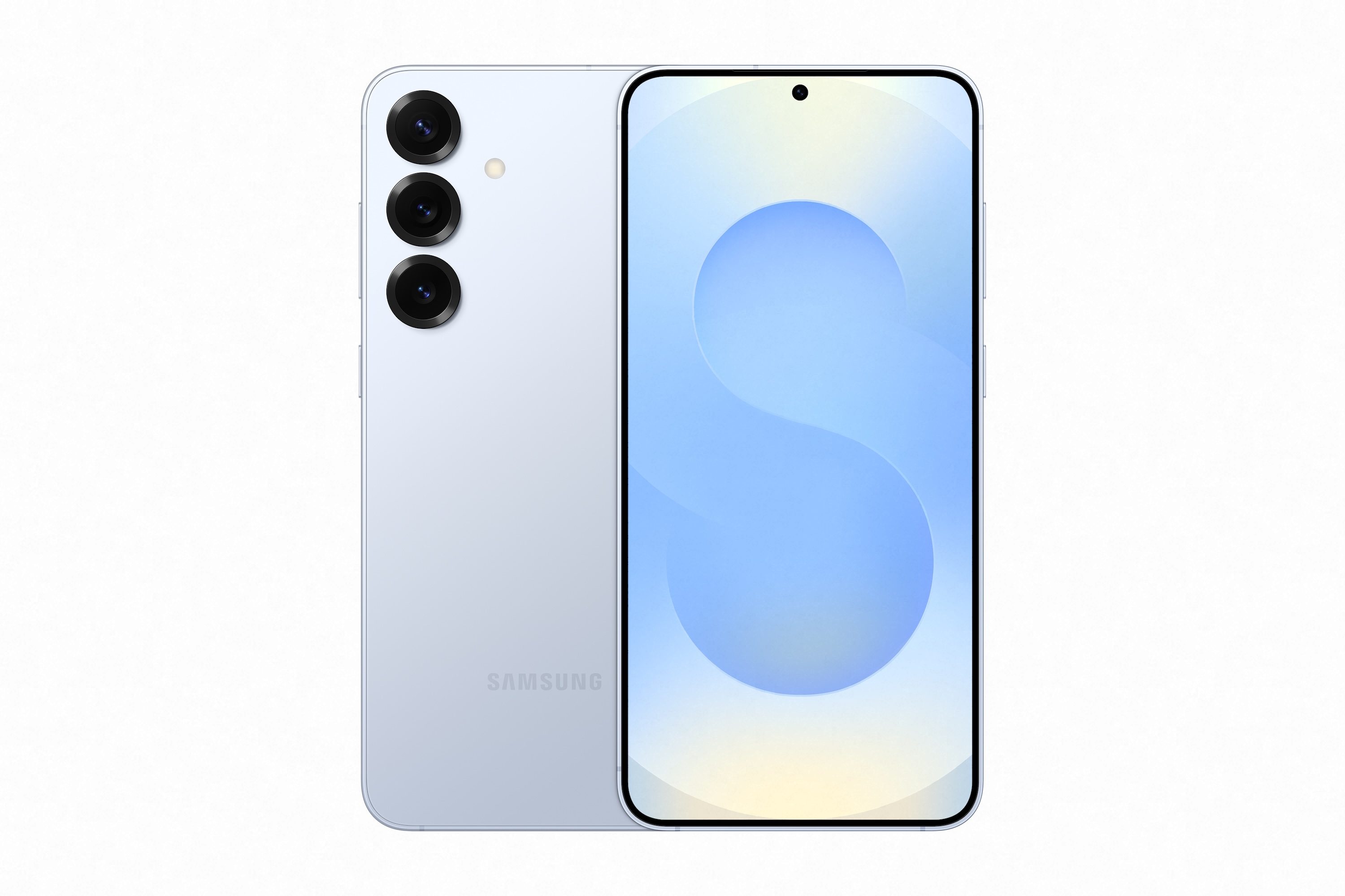 The Samsung Galaxy S25 in Icy Blue.
