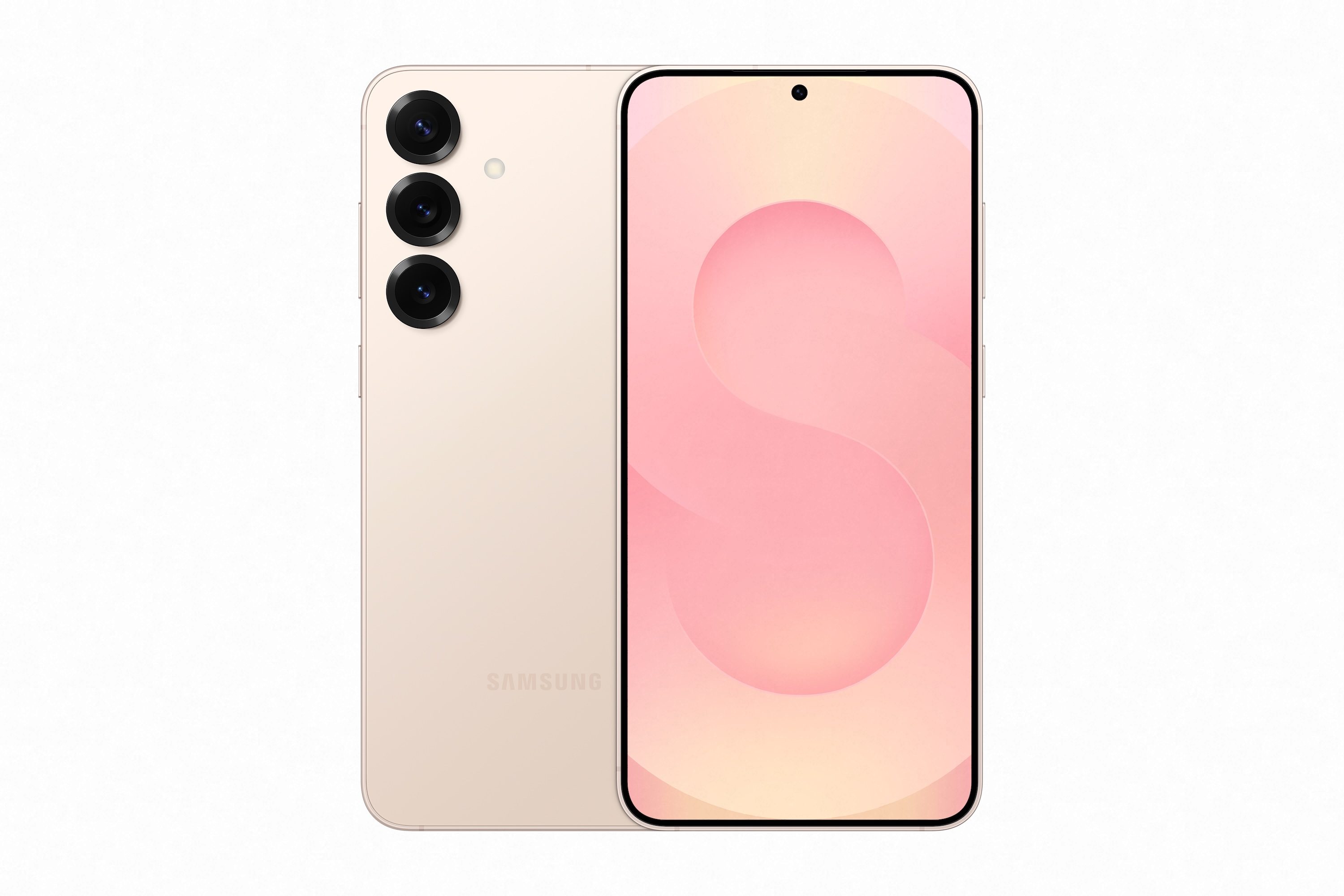 The Samsung Galaxy S25 Plus in Pink Gold.