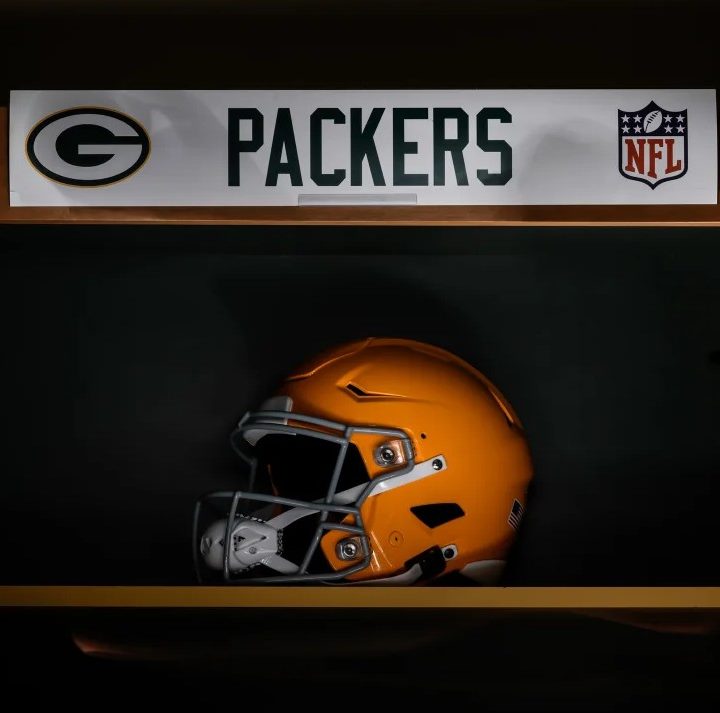 Green Bay Packers helmet and logo.