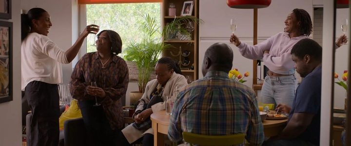 A family shares dinner in Hard Truths.