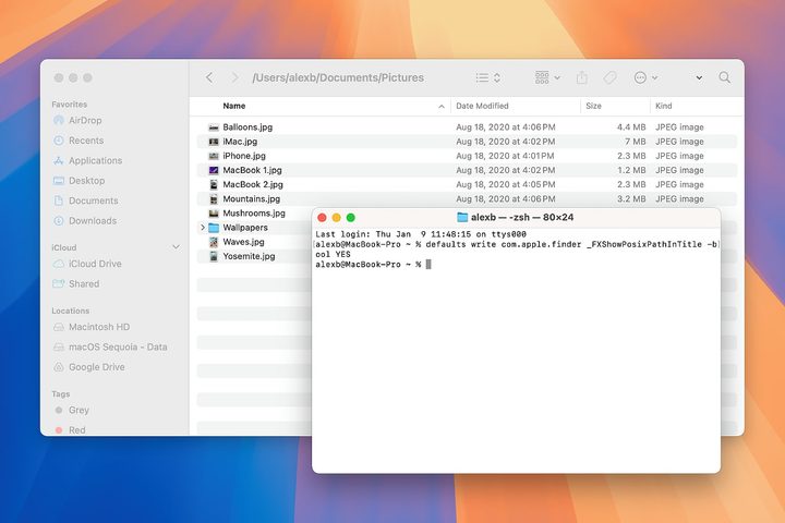 The Mac Terminal app running in macOS Sequoia.