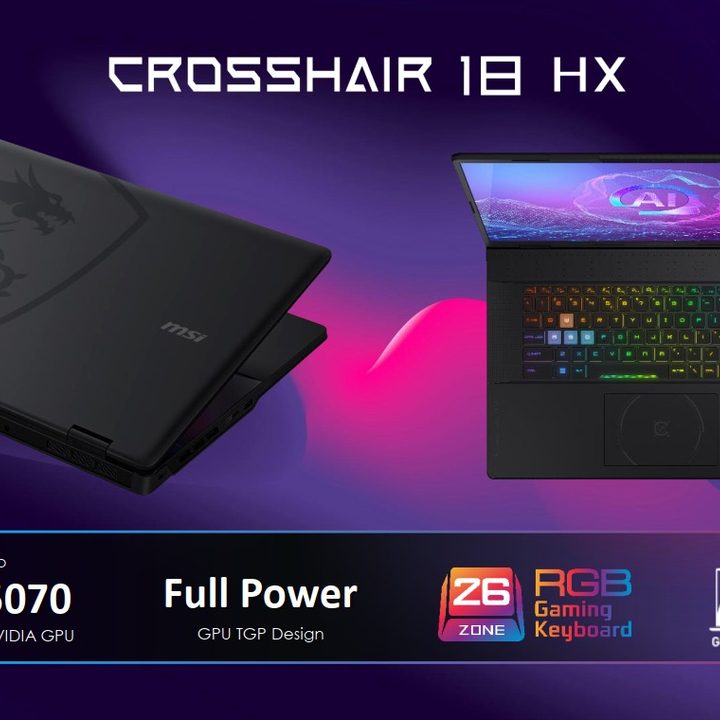 A presentation slide of the MSI Crosshair 18 HX